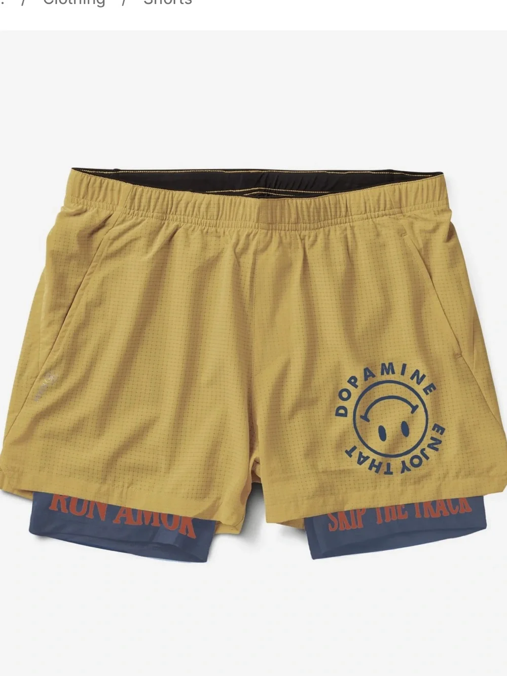 Roark Men’s Bommer Run Amok 3.5” Yellow/Navy Shorts Size Large
